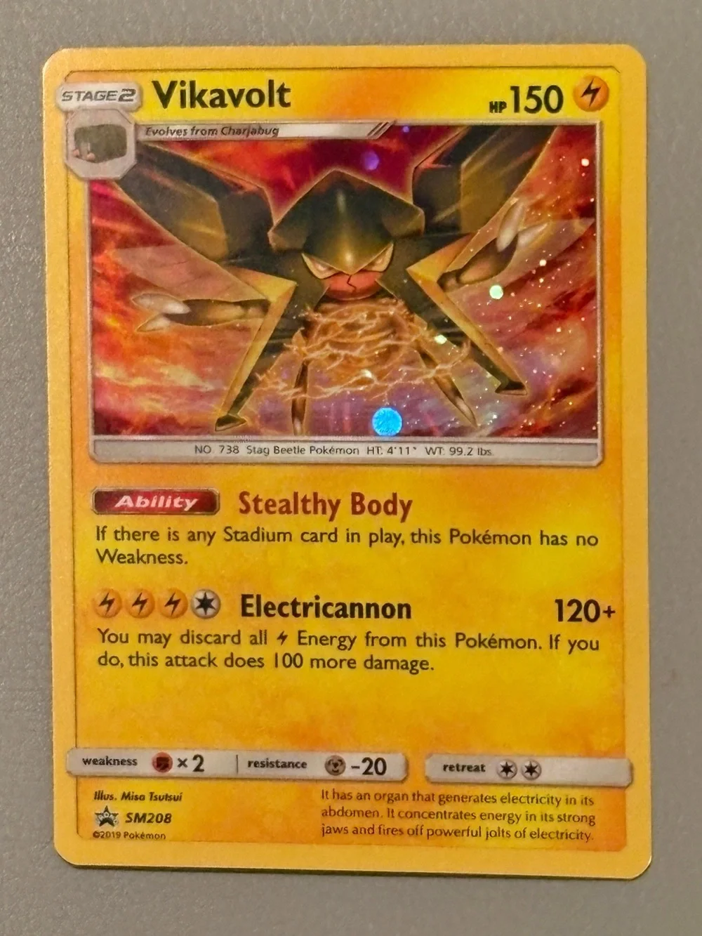 Vikavolt SM208 Cosmos Holo Black Star Promo with *Visible Holographic Swirl*